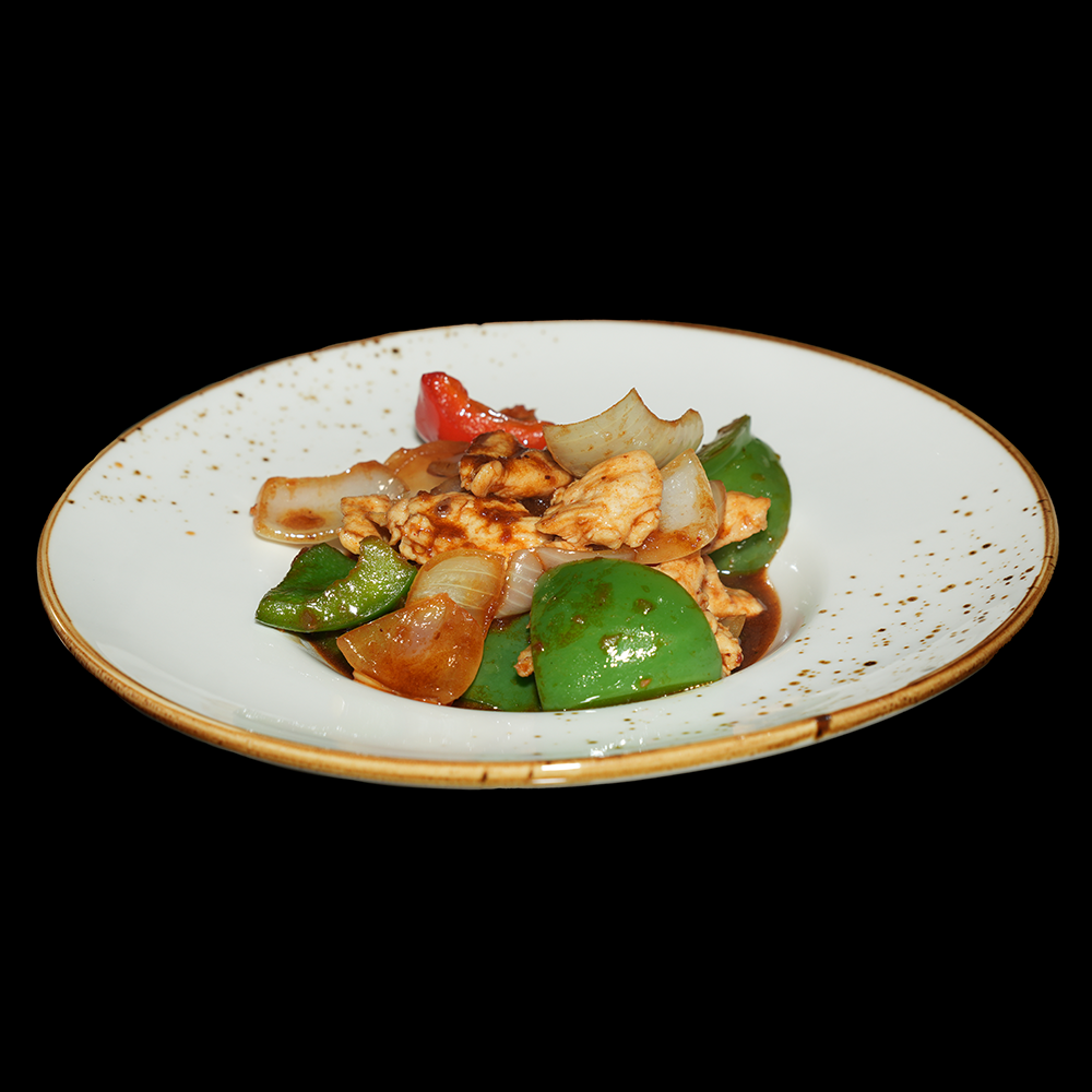 Pollo con salsa picante